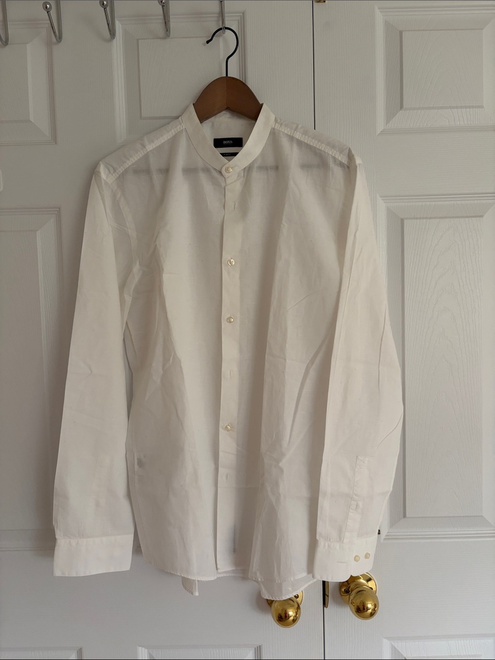 Boss White Band Collar Slim Shirt